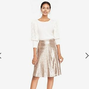 🌼Sale🌼Ann Taylor Gold Sequin Flare Skirt